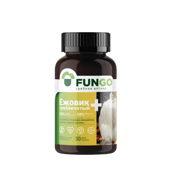 Ежовик+ (50% плодовое тело + 50% мицелий) в капсулах